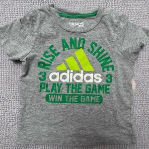 Adidas boys t shirt 24m grey and green